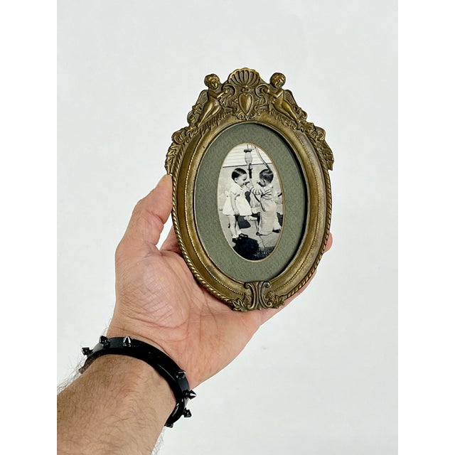 French Vintage Petite French Cast Brass Dresser Frame For Sale - Image 3 of 8