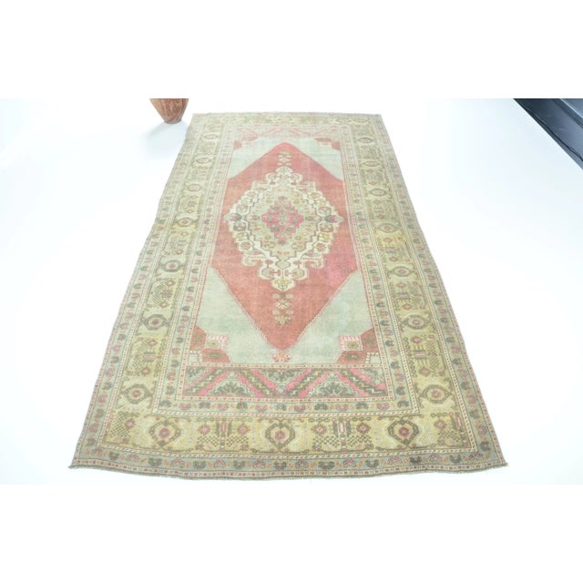 1960s Oushak Anatolian Handmade Wool Area Carpet For Sale - Image 11 of 11