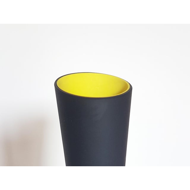 Vintage Black and Yellow Murano Glass Vases, 1950s, Set of 3 For Sale - Image 7 of 8