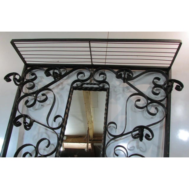 1950s Vintage Wall-Mounted Wrought Iron Coat Rack, 1950s For Sale - Image 5 of 7