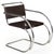 PAIR OF CHROME STEEL AND LEATHER MR20 ARMCHAIRS Designed by Mies van der Rohe, circa 1970s 31" H x 18 1/8" H to seat x 31...