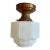 1930s Art Deco Skyscraper Flushmount Fixture on Old Copper Flashed Reeded Holder For Sale