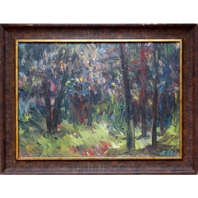 Forest. 1982. Cardboard, oil, 33x46 cm Ruta Steinerte (1942 - 2003) 1962 – graduating Art Scholl of Riga named by J....