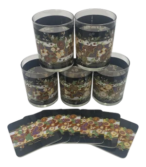 Mid-Century Modern Oleg Cassini Barware Set- 11 Pieces