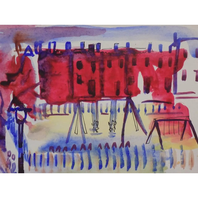 Helen Malta (American, 1912 – 1975) Untitled abstract cityscape, circa 1947 Watercolor on paper Signed to the lower right...