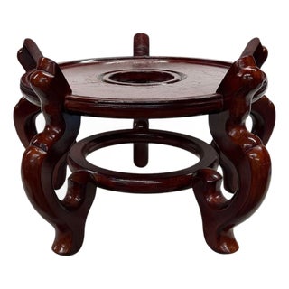 Vintage Chinoiserie Fish Bowl Plant Stand For Sale