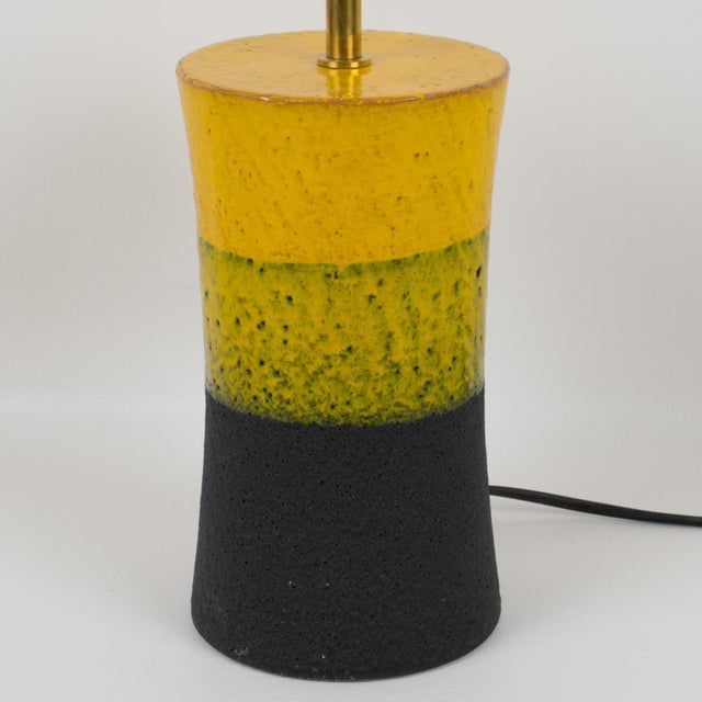 Aldo Londi for Bitossi Italy Mondrian Design Ceramic Table Lamp, Circa 1960 For Sale - Image 9 of 11
