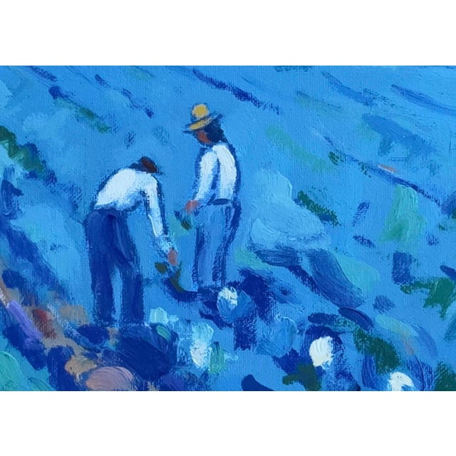 The Harvesters, Modern Impressionist Oil Painting Landscape For Sale - Image 4 of 10