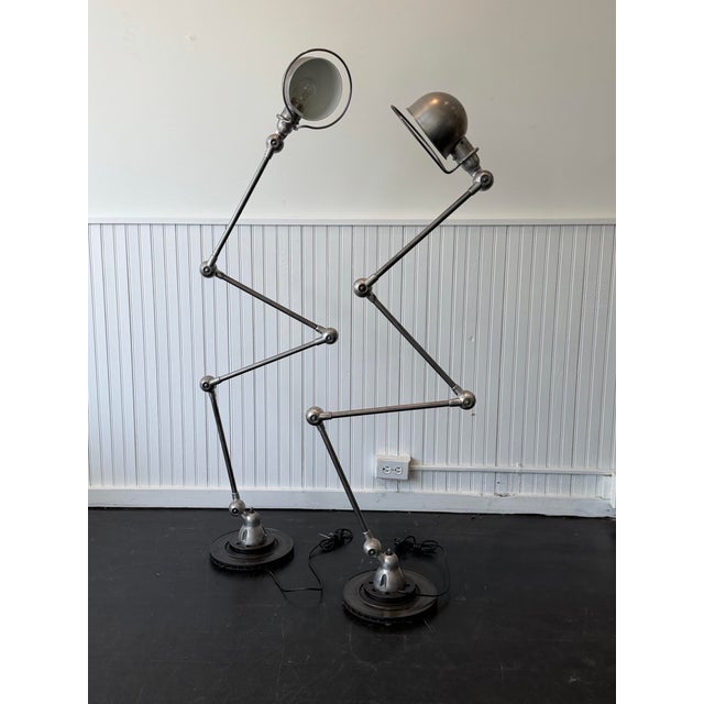 1960s French Jieldé Lamps in Natural Metal Finish For Sale In New York - Image 6 of 7