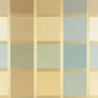 Schumacher Navsari Silk Plaid Fabric in Opal For Sale