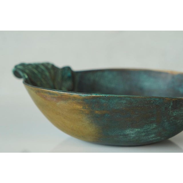 Bowl in Verdigris Patinated Bronze, 1950s For Sale - Image 10 of 12