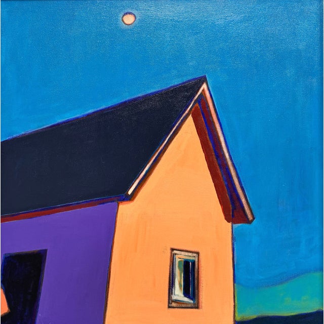 Untitled House in Moonlight, Oil Painting by Elizabeth Payne b.1948 For Sale - Image 9 of 12