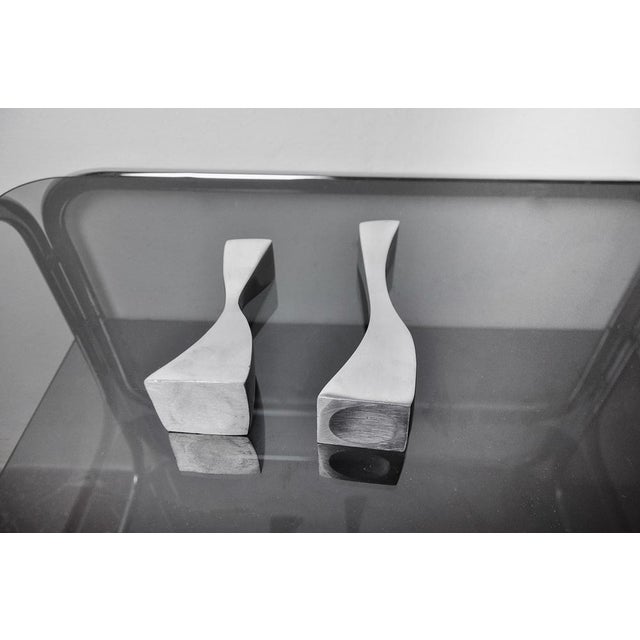 Silver Swan Candlesticks attributed to Matthew Hilton, England, 1980, Set of 2 For Sale - Image 8 of 9