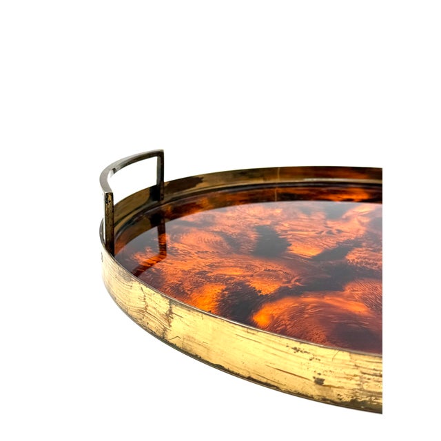 Hollywood Regency Round Tray, Italy, 1970s For Sale - Image 9 of 18