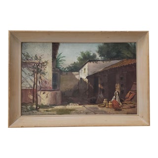 Vintage "Pottery Vendors" Oil Painting C.1940s For Sale