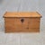 A charming and functional circa 1900 German natural pine storage box with oversized original iron key. Beautiful dovetail...