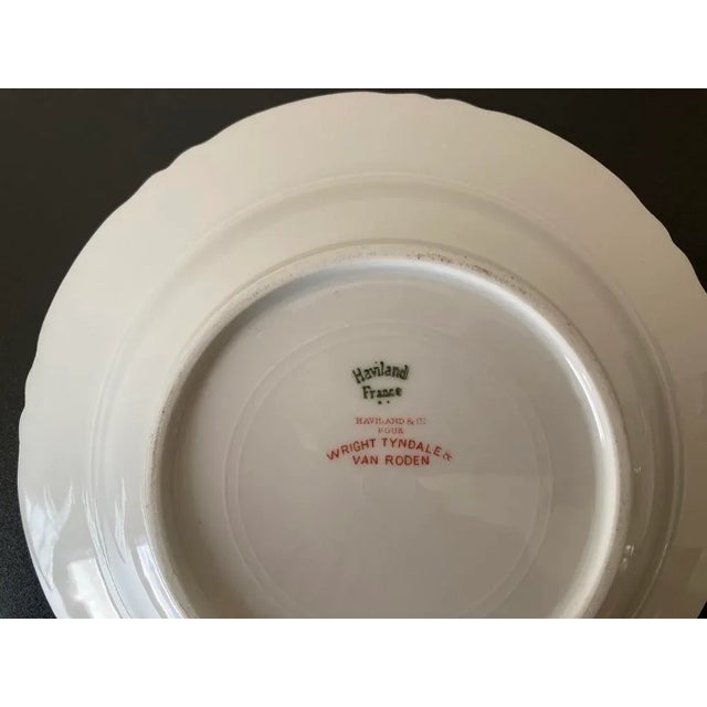 Early 20th Century French Pink Roses Floral Porcelain Appetizer Plates by Haviland- Set of 2 For Sale - Image 11 of 12