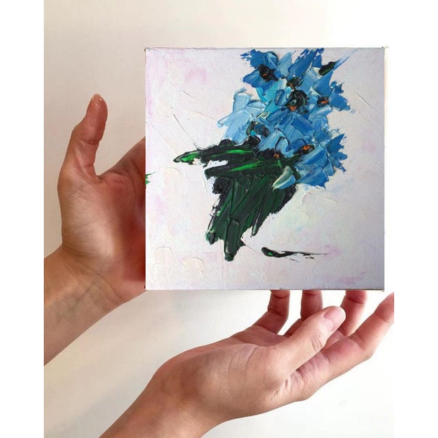 Natalia Vypritskaia, Azure Bloom, Oil on Canvas For Sale - Image 4 of 7