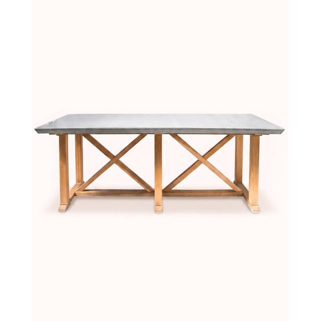Vintage Zinc-Topped Worktable, France For Sale - Image 9 of 10