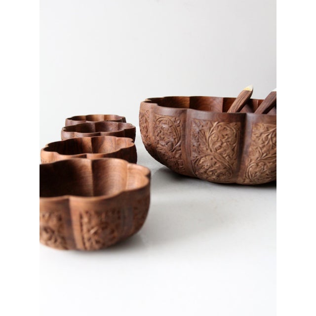 Brown Mid Century Serving Bowl Set For Sale - Image 8 of 12