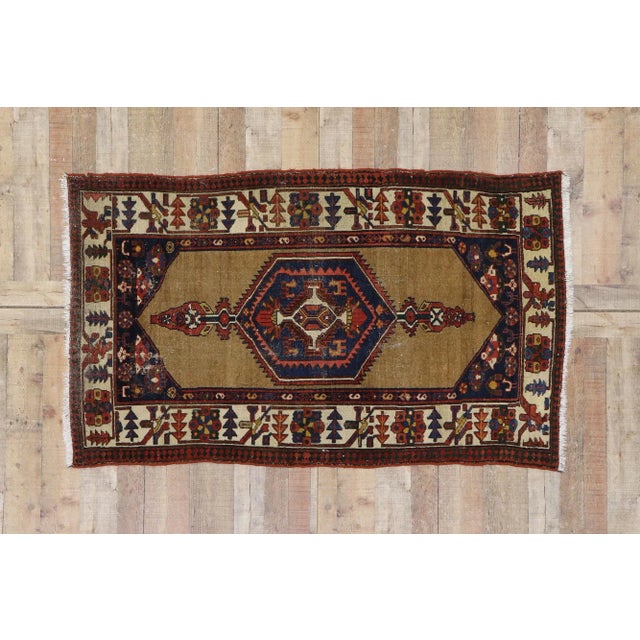 Brown Antique Persian Malayer Rug - 03'07 X 05'11 For Sale - Image 8 of 9