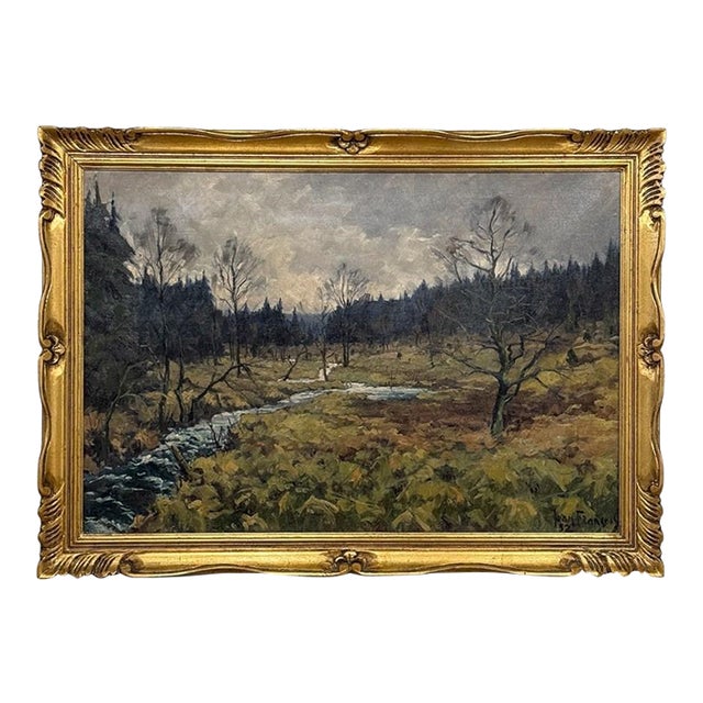 Framed Oil Painting on Canvas by Jean Francois (1903-1977) 'St. Hubert Forest' For Sale