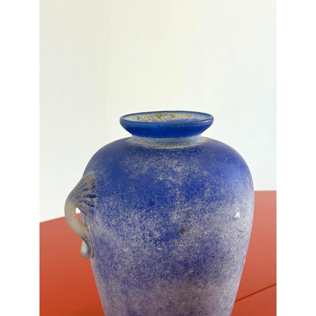 Vintage Murano Amphora Vase in Cobalt Blue, 1980s For Sale - Image 11 of 13