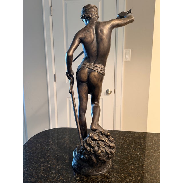 Mid 20th Century Mid 20th Century After Marius-Jean-Antonin Mercié (French, 1845–1916). “ David Vainqueur “ - Set of 2 For Sale - Image 5 of 5