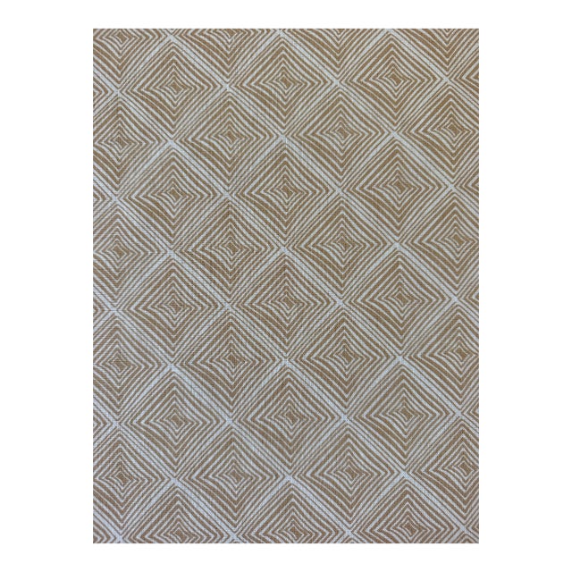 Casa Branca Quadrato in Toast 3 Yards Linen Fabric For Sale