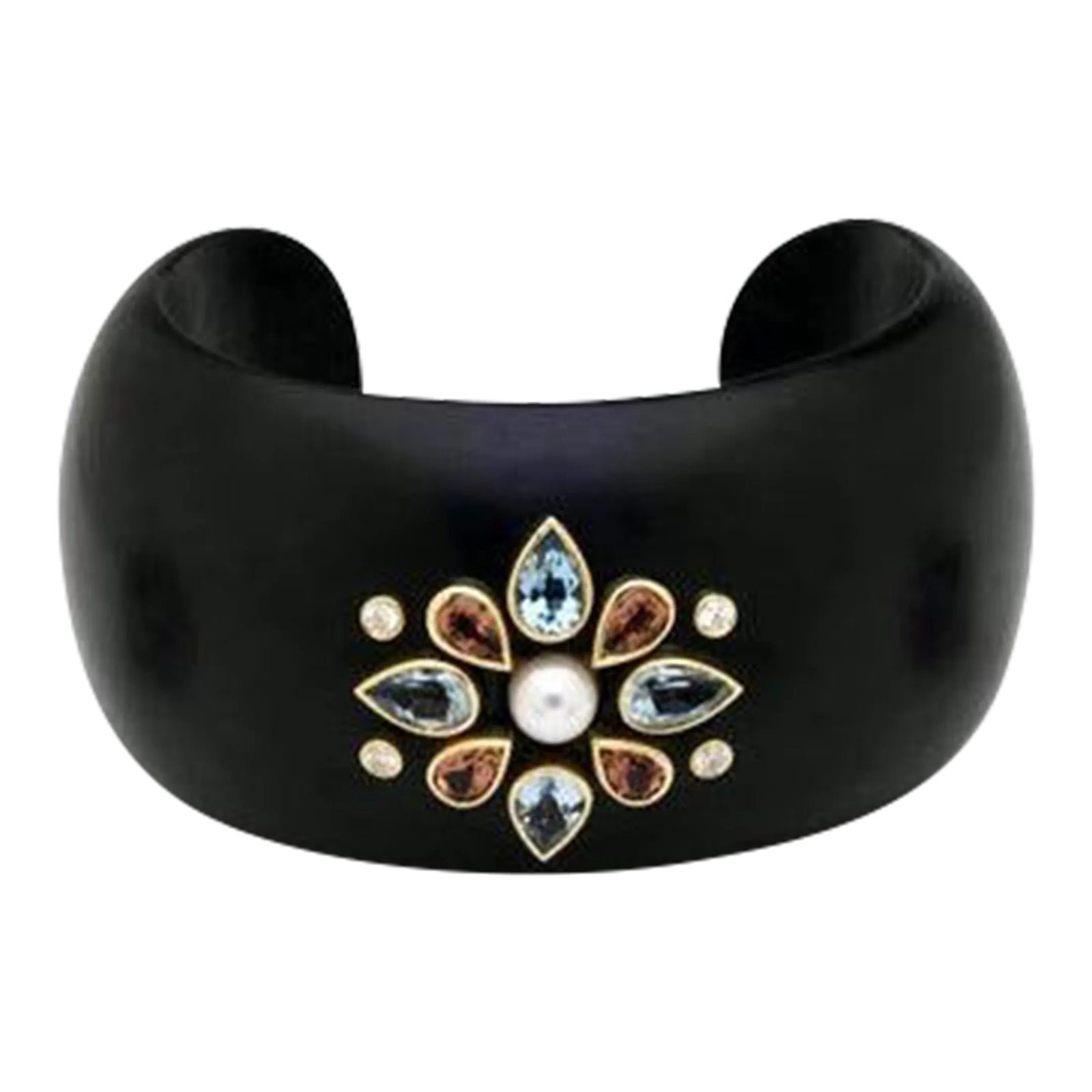 Ivory Noir Cuff Black Bracelet. main image 1