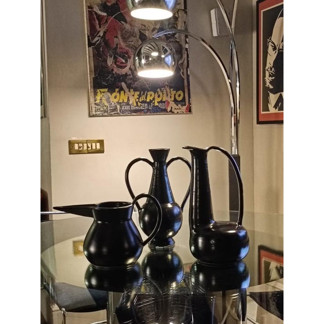 Black Bucchero Ceramic Vase by Gio Ponti for Costantino, Italy, 1997s For Sale - Image 10 of 11
