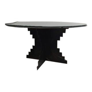 1990s 60 Inch Laser Etched Southwestern Dining Table For Sale