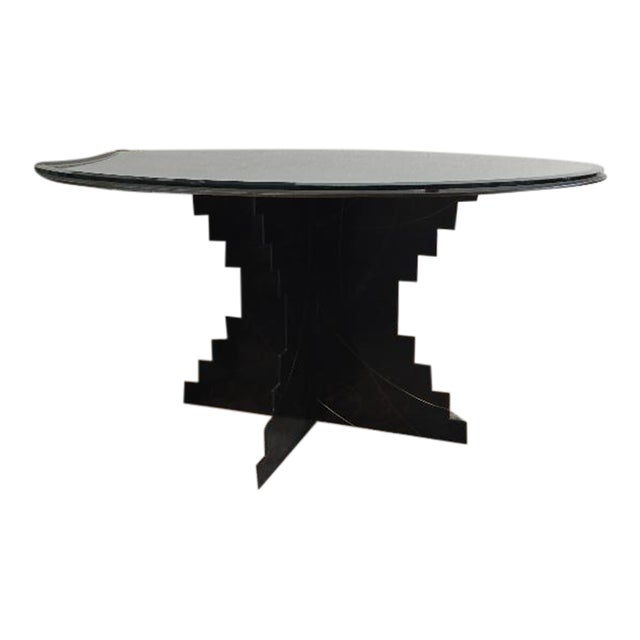 1990s 60 Inch Laser Etched Southwestern Dining Table For Sale