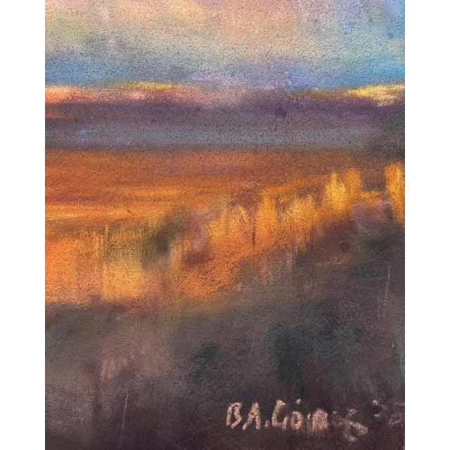 From Page to Zion by Bruce A Gómez | Pastel Landscape with road and colorful sky For Sale - Image 4 of 5