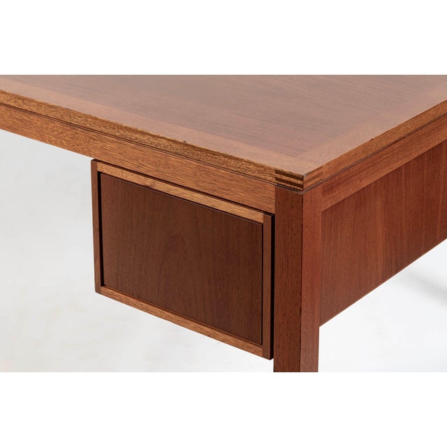 Danish Mahogany Executive Desk by Søborg Møbler, Mid Century Modern Desk For Sale - Image 14 of 16
