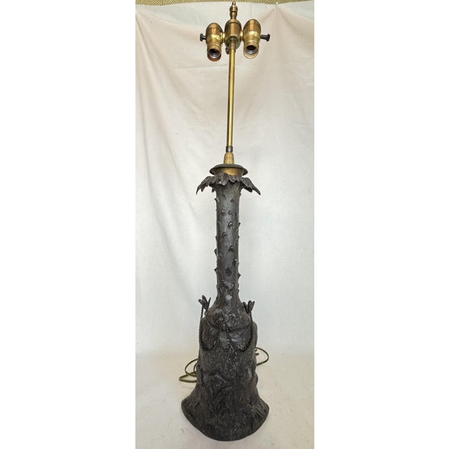 Antique Cast Metal Lamp For Sale In Chicago - Image 6 of 8