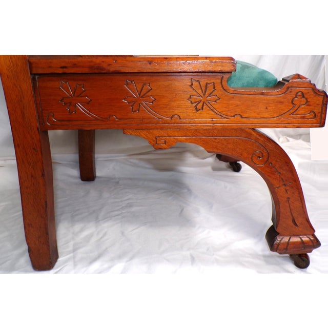 1880s Victorian Era Professionally Restored Child's Mahogany Slipper Chair For Sale - Image 10 of 10