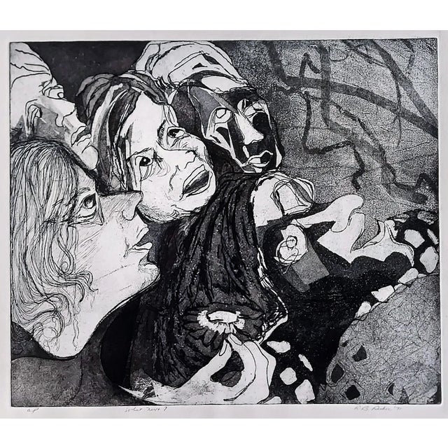 Original etching by R.B. Decker titled “What Next?” dated 1971. This is an artist’s proof, signed and titled in pencil...