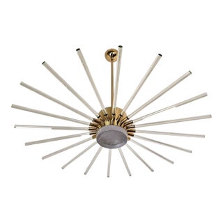 1980s Mid-Century Modern Transparent Glass Sputnik Chandelier For Sale