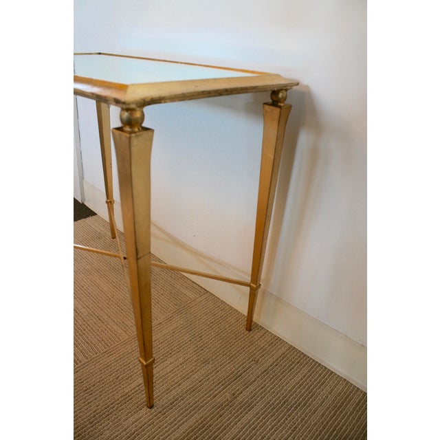 Gold Leaf Mirrored Side Table For Sale In New York - Image 6 of 8