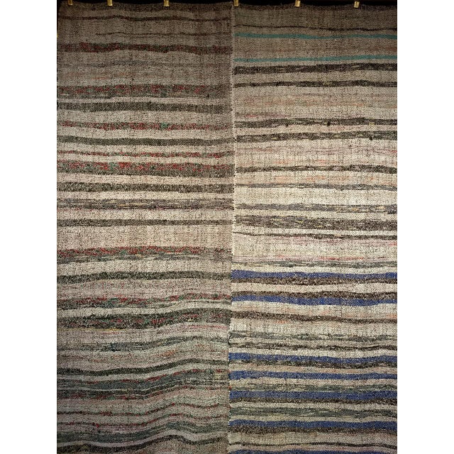 Turkish Vintage Turkish Kilim Rug, Handwoven Wool, Earth Tones Stripe Pattern, 6x10 For Sale - Image 3 of 9