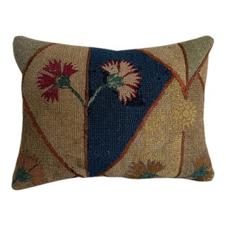 17th Century Italian Florentine Silk Floral Pillow For Sale