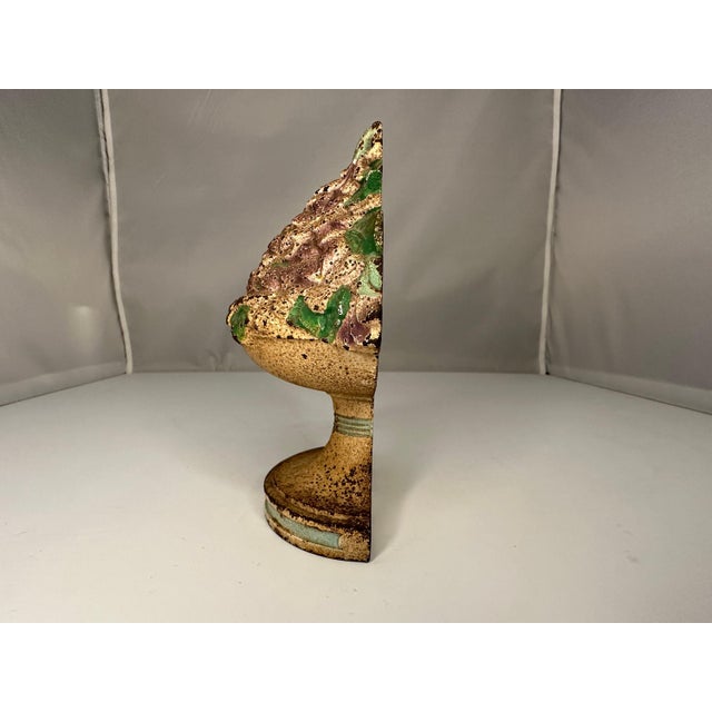 Hubley Manufacturing Company Vintage Hubley Cast Iron Violet Bowl Doorstop #9 For Sale - Image 4 of 10