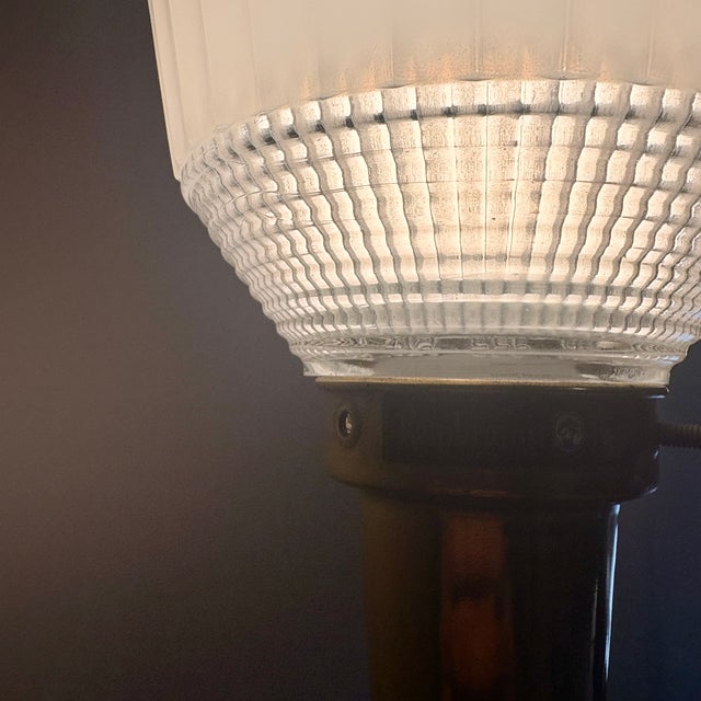 Ivory 1950s Rembrandt Masterpiece Brass & Ivory Table Lamps With Original Glass Shades - a Pair For Sale - Image 8 of 14