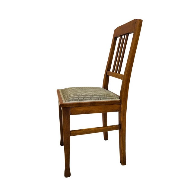 German Art Nouveau Oak Chair, 1900s For Sale - Image 4 of 7