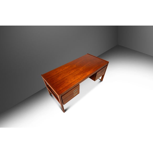 Mid-Century Modern Danish Mid-Century Modern "Floating" Executive Desk in Teak by Dyrlund, Denmark, C. 1960s For Sale - Image 3 of 18
