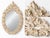 Rococo Late 20th Century Turner MFG Co Rococo Style Set Ornate Cream Distressed Console Table Oval Mirror For Sale - Image 3 of 8