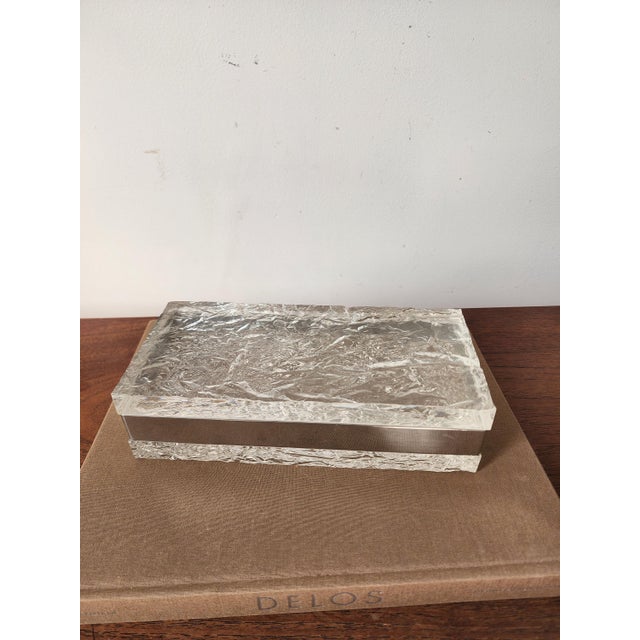 Willy Rizzo Style Lucite Ice Box, Mid Century Modern Lucite Chrome Decorative Box, Hollywood Regency Jewelry Box, Vintage Modernist Desk Box For Sale - Image 18 of 18