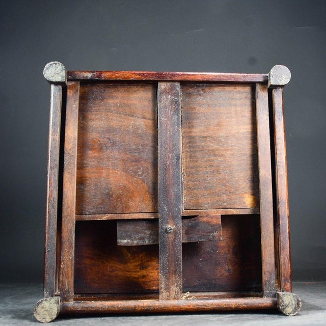 Vintage Chinese Huali Rosewood Display Tray | Carved "Fu" & Coin Motif Scholar's Tray For Sale - Image 9 of 9