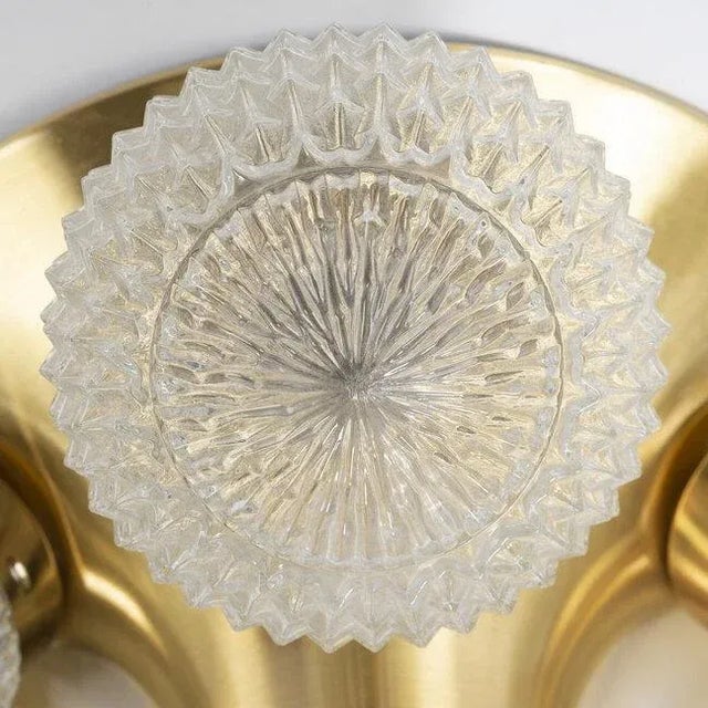 Metal Brass and Glass Ceiling Light, 1970s For Sale - Image 7 of 9